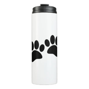 Termo Huellas de patas de cachorro negro de dibujos anim