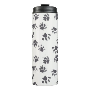 Termo Huellas de trazo: Perro Monocromo sin soldadura.