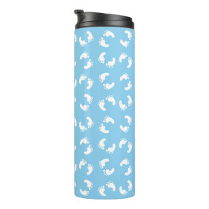 Termo Huellas para bebés, pies para bebés, pasos, azul, 