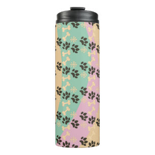 Termo Hueso de pata de mascota de Navidad con patrón de