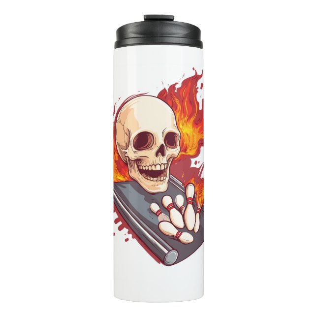 Termo Huesos de boliche - Funny Sports Skull (Anverso)
