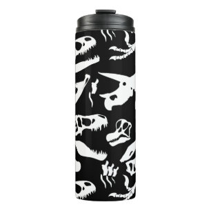 Termo Huesos de dinosaurio (blanco y negro)