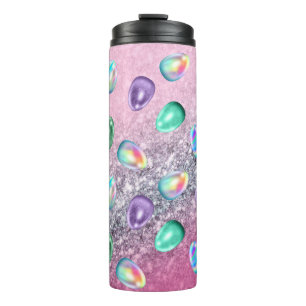 Termo Huevo de Pascua Pink Purple Tie Dye Purpurina Glam