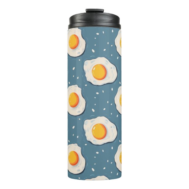 Termo Huevos fritos en azul (Anverso)