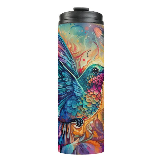 Termo Hummingbird con fondo floral (Anverso)