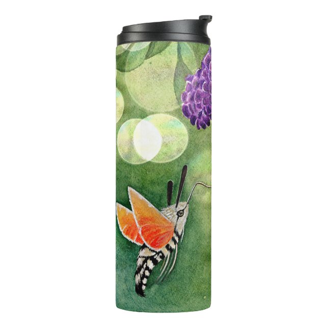 Termo Hummingbird Hawk Moth y Lilacs (Rotado hacia la izquierda)