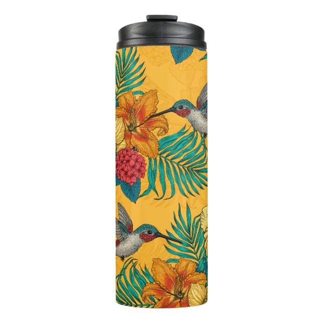 Termo Hummingbirds y el ramo tropical amarillo (Anverso)