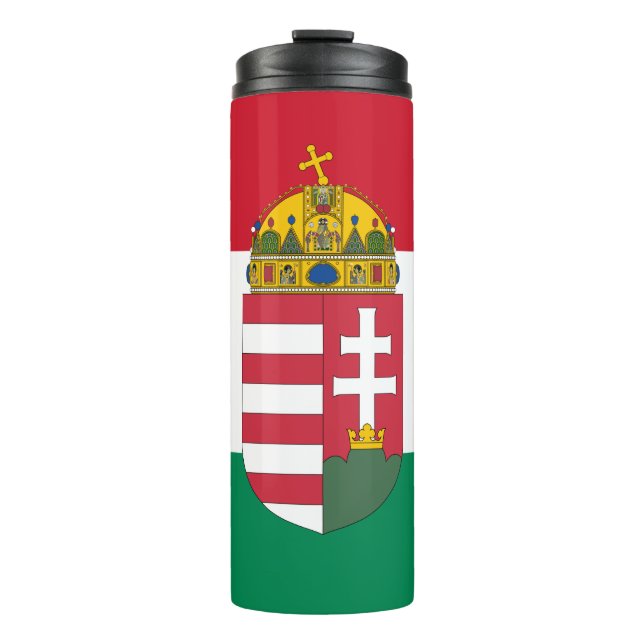 Termo Hungría: Mug de viajes, bandera patriótica húngara (Anverso)