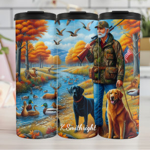 Termo Hunter Dogs Autumn River Scene