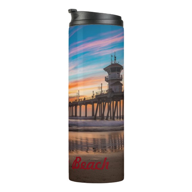 Termo Huntington Beach Pier al atardecer (Rotado hacia la derecha)