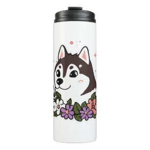 Termo Husky Flowers Dog Lover Malamute