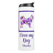 Husky Siberian Cute Dog Silhouette Purple PY&B
