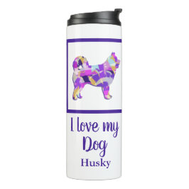 Termo Husky Siberian Cute Dog Silhouette Purple PY&B