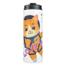 Termo I Love You" Astronaut Cat Thermal Tumbler