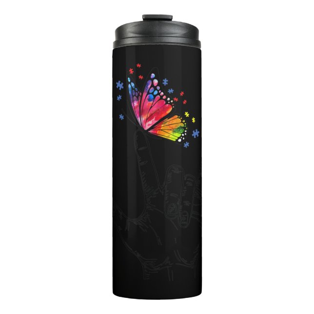 Termo I Love You Hand Sign Language Butterfly Puzzle Pie (Anverso)