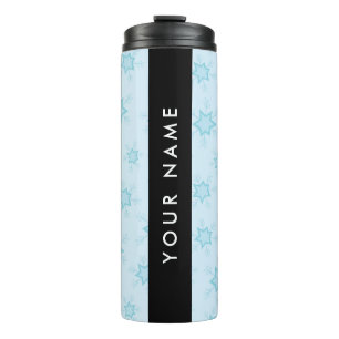 Termo Ice Blue Snowflakes, su nombre, Personalice