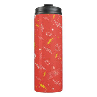 Icono de relámpago de Flash y patrón de garabatos