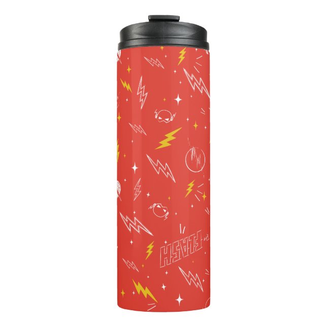 Termo Icono de relámpago de Flash y patrón de garabatos (Anverso)