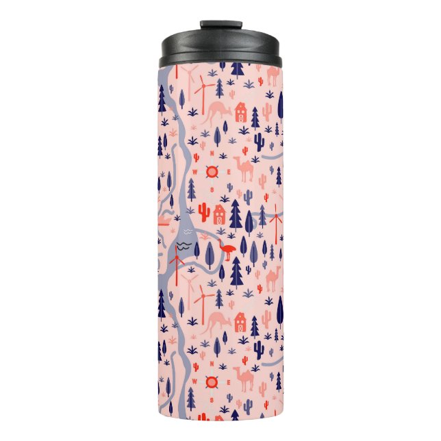 Termo Iconos australianos, patrón decorativo impecable. (Anverso)