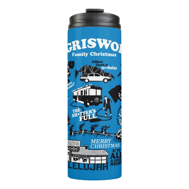 Termo Iconos y cotizaciones de vacaciones para navidades (Anverso)