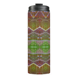 Termo Ikat 3 Pouf de hoja verde de bronce