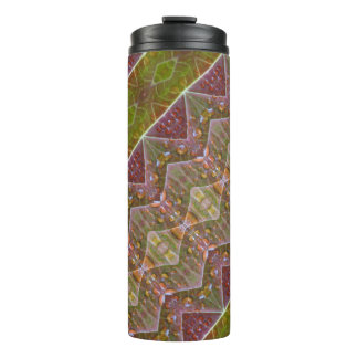 Termo Ikat de hoja verde y bronce también 