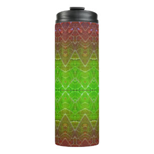 Termo Ikat de hojas verdes y bronce 16