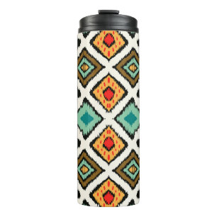 Termo Ikat geométrico, textura tribal folclórica.