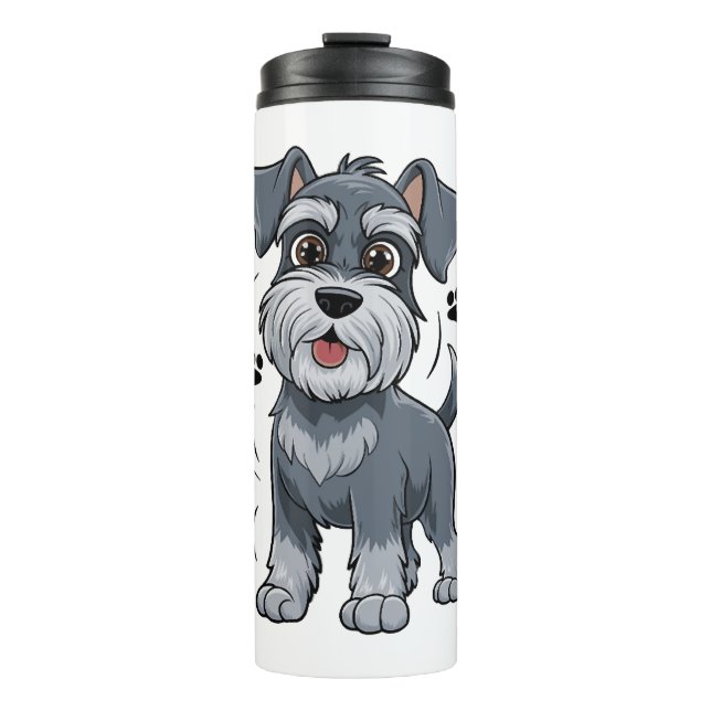 Termo Ilustración adorable de cachorro de Schnauzer con  (Anverso)