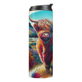 Termo Ilustracion arcoiris colorido de vaca de tierras a