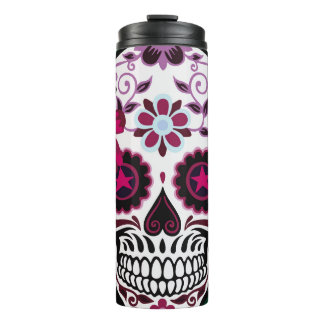 Termo ilustracion artístico de flor ornamental de cráneo