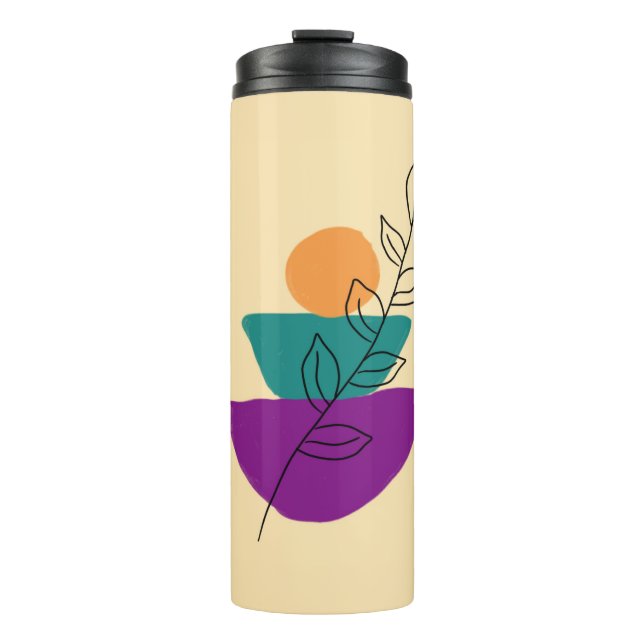 Termo Ilustración boho de hojas (Anverso)