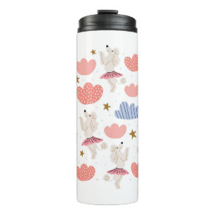 Termo Ilustracion circular con perros de caniche lindos 