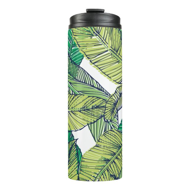 Termo ilustracion/cosecha de hojas de las islas tropical (Anverso)