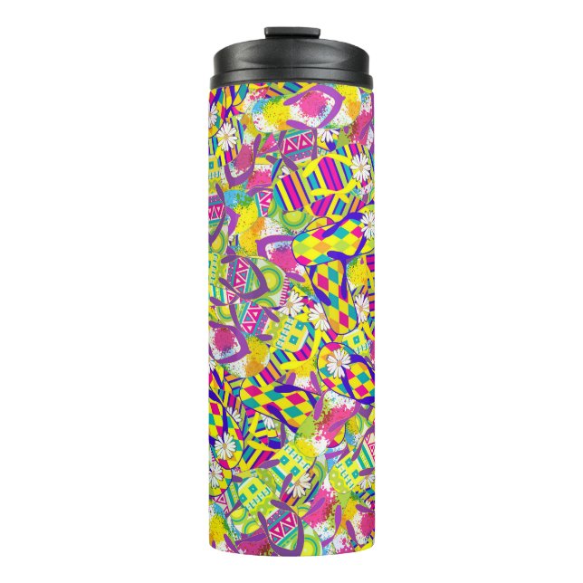 Termo Ilustracion de acuarela, patrón Flip Flop (Anverso)