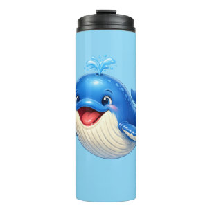 Termo Ilustración de ballena linda con ojos grandes Anim