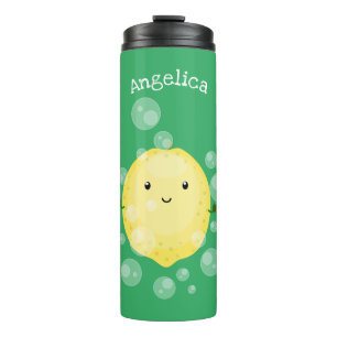 Termo Ilustracion de burbujas de personalizado de limón