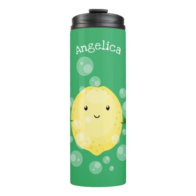Termo Ilustracion de burbujas de personalizado de limón (Anverso)