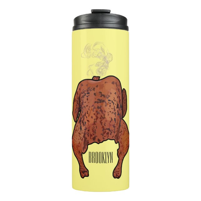Termo Ilustración de dibujos animados de pollo asado (Anverso)
