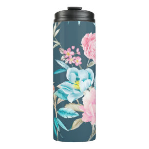 Termo Ilustración de flores hermosas dibujadas por orden