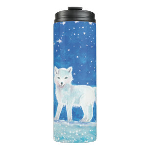 Termo Ilustracion de Fox blanca ártica (Vulpes lagopus)