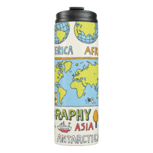 Termo Ilustracion de geografía de época dibujado a mano