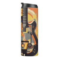 Ilustracion de guitarra retro Tumbler térmico