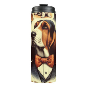 Termo Ilustracion de helio vintage Basset