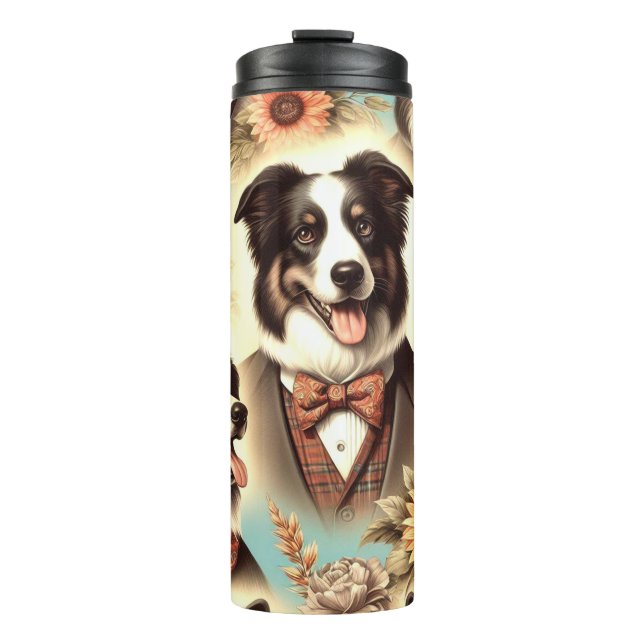 Termo Ilustración de líneas de intercalación de bordes v (Anverso)