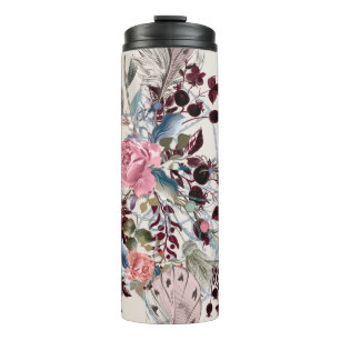 Termo Ilustracion de moda bo-ho con flores subió y p