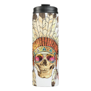 Termo Ilustracion de moda de cráneo nativo americano