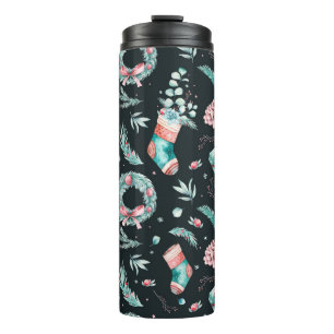 Termo Ilustracion de navidades de acuarela de época