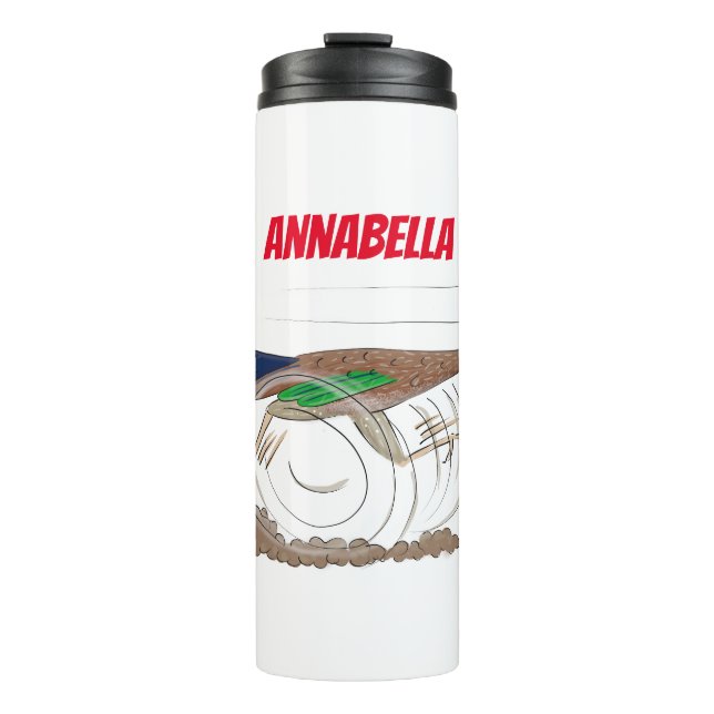 Termo Ilustracion de pájaro personalizado de pista diver (Anverso)