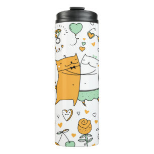 Termo Ilustracion de pareja de gatos. animales de gatito